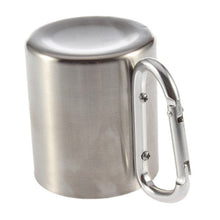 1pcs Steel Camping Cup Mug 180ml Traveling Carabiner Aluminium Hook Double Wall Stainless Dropshipping Newest free shipping